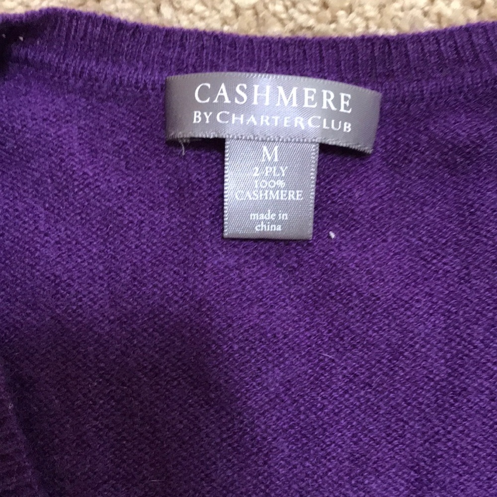 Charter club medium V neck cashmere sweater - Picture 4 of 8